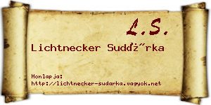 Lichtnecker Sudárka névjegykártya